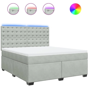 vidaXL Sommier à lattes de lit et matelas Gris clair 180x200cm Velours