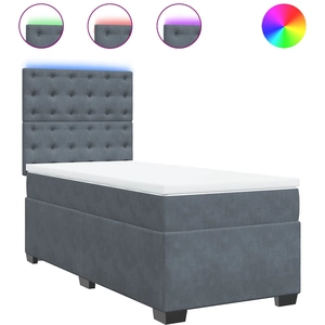 vidaXL Sommier à lattes de lit et matelas Gris foncé 180x200cm Velours pas cher