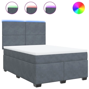 vidaXL Sommier à lattes de lit et matelas Gris foncé 180x200cm Velours pas cher