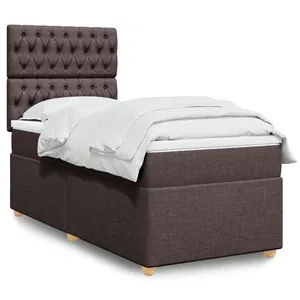 vidaXL Sommier à lattes de lit avec matelas Marron foncé 90x190 cm pas cher
