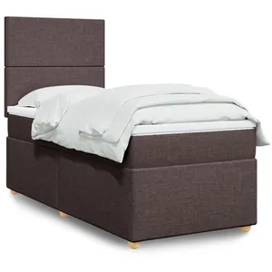 vidaXL Sommier à lattes de lit avec matelas Marron foncé 90x200 cm pas cher