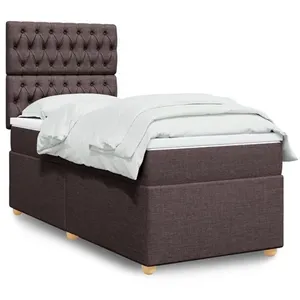 vidaXL Sommier à lattes de lit avec matelas Marron foncé 90x200 cm pas cher