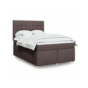 vidaXL Sommier à lattes de lit avec matelas Marron foncé 140x200 cm pas cher