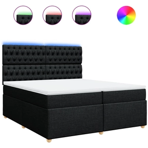 vidaXL Sommier à lattes de lit avec matelas Noir 140x190 cm Tissu