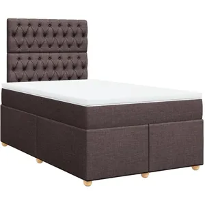 vidaXL Sommier à lattes de lit avec matelas Marron foncé 120x200 cm pas cher