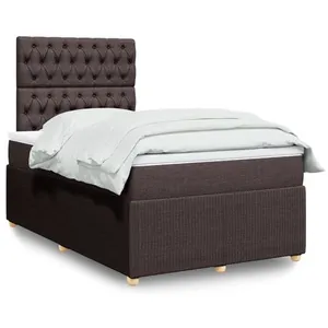 vidaXL Sommier à lattes de lit avec matelas Marron foncé 120x200 cm pas cher