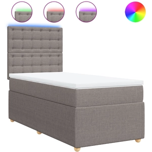 vidaXL Vidaxl Sommier À Lattes De Lit Avec Matelas Taupe 140x190 Cm Tissu pas cher
