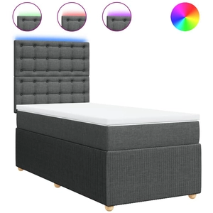 vidaXL Sommier à lattes de lit avec matelas Gris foncé 80x200 cm Tissu