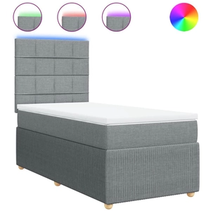 vidaXL Sommier à lattes de lit avec matelas gris clair 80x200 cm tissu pas cher