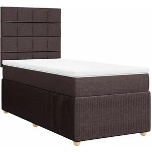 vidaXL Sommier à lattes de lit avec matelas Marron foncé 90x200 cm pas cher