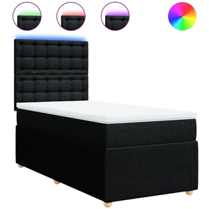 Comparateur de prix : vidaXL Sommier à lattes de lit avec matelas Noir 180x200 cm Tissu