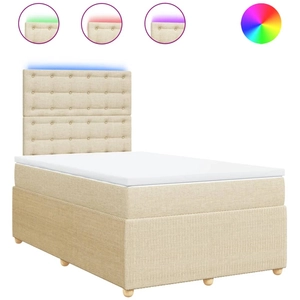 vidaXL Sommier à lattes de lit avec matelas Crème 180x200 cm Tissu pas cher
