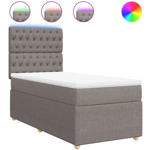 vidaXL Sommier à lattes de lit avec matelas Taupe 180x200 cm Tissu pas cher