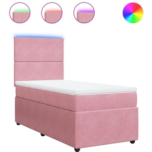 vidaXL Sommier à lattes de lit et matelas Rose 80x200 cm Velours pas cher