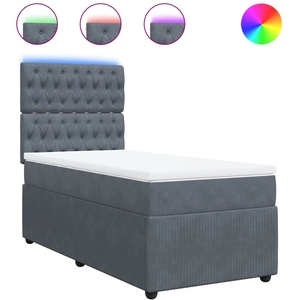 vidaXL Sommier à lattes de lit et matelas Gris foncé 80x200 cm Velours pas cher