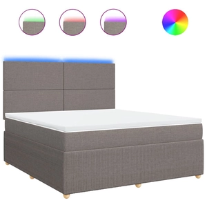 vidaXL Sommier à lattes de lit avec matelas Taupe 180x200 cm Tissu pas cher