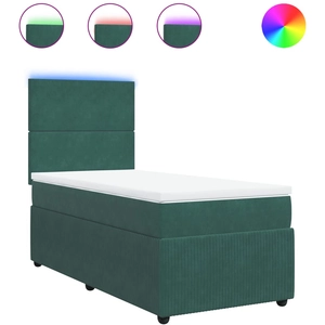 vidaXL Sommier à lattes de lit avec matelas Vert foncé 90x200 cm pas cher
