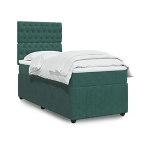 vidaXL Sommier à lattes de lit avec matelas Vert foncé 100x200 cm pas cher