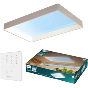 Philips, Applique + plafonnier, Skylight VitaUp LED Panel, Tageslichtsimulation, unterstützt Vitamin-D-Produktion + Fernbedienung
