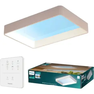 Philips, Applique + plafonnier, Skylight VitaUp LED Panel, Tageslichtsimulation, unterstützt Vitamin-D-Produktion + Fernbedienung