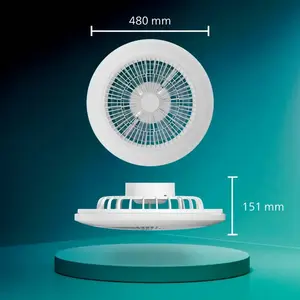 Philips Amigo Plafondventilator - Ingebouwde LED-lamp - Wit en gekleurd licht - Dimbaar - 20W+40W - Inclusief afstandsbediening - 4400 Lumen - Diameter: 480mm pas cher