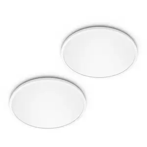 Philips, Applique + plafonnier, Multipack 2x Superslim 3-in-1 LED Leuc... pas cher