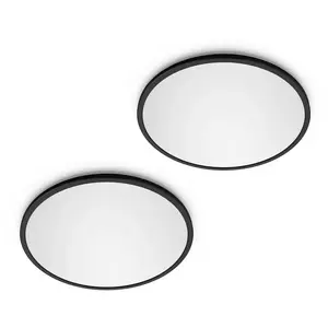 Philips, Applique + plafonnier, Multipack 2x Superslim 3-in-1 LED Leuc... pas cher