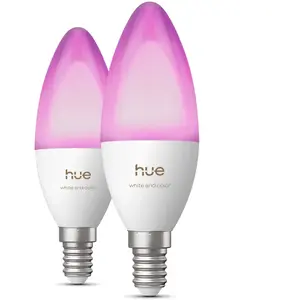 Philips Hue LED kaarslamp - E14 fitting - bevat 2 lampen - aanpasbaar wit en gekleurd licht - slimme verlichting pas cher