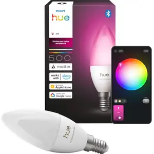 Philips Hue LED kaarslamp - E14 fitting - bevat 1 lamp - aanpasbaar wit en gekleurd licht - slimme verlichting