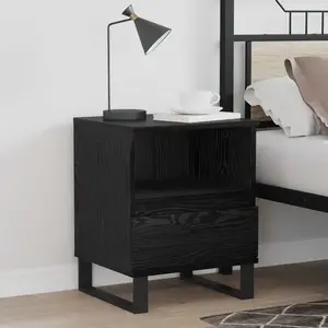 vidaXL Armoire de lit Chêne noir 40 x 35 x 50 cm Bois d'ingénierie pas cher