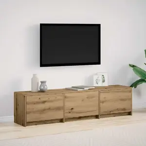 vidaXL TV Cabinet with LED avec tiroir Chêne artisan 165 x 34 x 40 cm pas cher