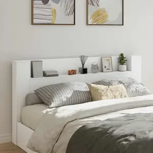 vidaXL Tête de lit Blanc 200 x 16,5 x 103,5 cm Bois d'ingénierie pas cher