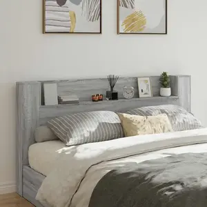 vidaXL Tête de lit Gris Sonoma 200 x 16,5 x 103,5 cm Bois d'ingénierie pas cher
