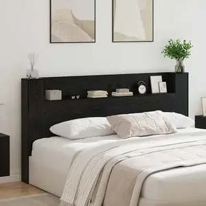 vidaXL Vidaxl Cabinet De Tête De Lit Chêne Noir 120 X 15 X 103.5 Cm pas cher