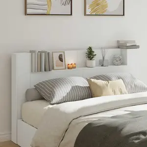 vidaXL Tête de lit Blanc 180 x 16,5 x 103,5 cm Bois d'ingénierie pas cher