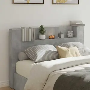 vidaXL Tête de lit Gris béton 160 x 16,5 x 103,5 cm Bois d'ingénierie pas cher