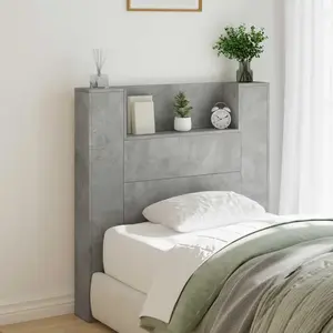 vidaXL Tête de lit Gris béton 100 x 16,5 x 103,5 cm Bois d'ingénierie pas cher