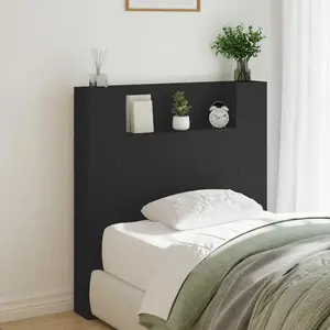 vidaXL Tête de lit Noir 100 x 16,5 x 103,5 cm Bois d'ingénierie pas cher