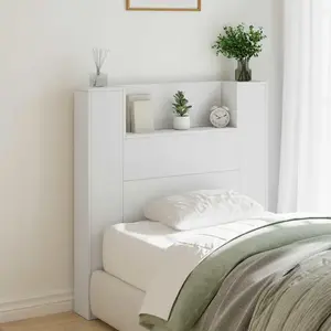 vidaXL Tête de lit Blanc 100 x 16,5 x 103,5 cm Bois d'ingénierie pas cher