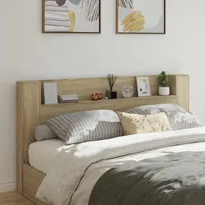 vidaXL Tête de lit avec tête de lit Chêne Sonoma 200 x 16,5 x 103,5 cm pas cher