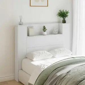 vidaXL Tête de lit Blanc 120 x 16,5 x 103,5 cm Bois d'ingénierie pas cher