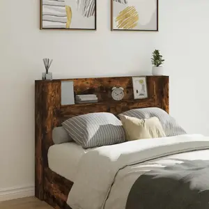 vidaXL Tête de lit Chêne fumé 140 x 16,5 x 103,5 cm Bois d'ingénierie pas cher