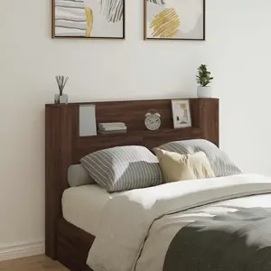 vidaXL Tête de lit Chêne brun 140 x 16,5 x 103,5 cm Bois d'ingénierie pas cher