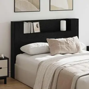 vidaXL Tête de lit Chêne noir 140 x 17 x 104,5 cm Bois d'ingénierie pas cher