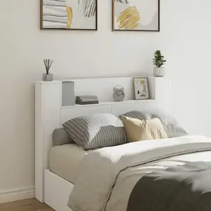 vidaXL Tête de lit Blanc 140 x 16,5 x 103,5 cm Bois d'ingénierie pas cher