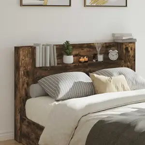 vidaXL Tête de lit Chêne fumé 160 x 16,5 x 103,5 cm Bois d'ingénierie pas cher