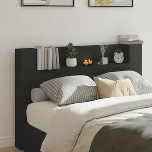 vidaXL Tête de lit Noir 160 x 16,5 x 103,5 cm Bois d'ingénierie pas cher