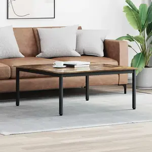 vidaXL Table basse Chêne Fumé 100 x 100 x 45 cm Bois d'ingénierie pas cher