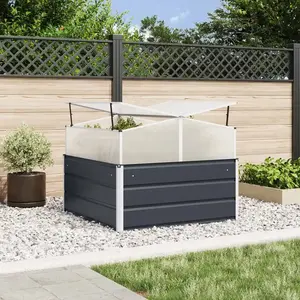 Comparateur de prix : vidaXL Jardinière Anthracite 100 x 100 x 77 cm Acier galvanisé