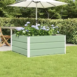 Comparateur de prix : vidaXL Jardinière Vert Pastel 100 x 100 x 45 cm Acier